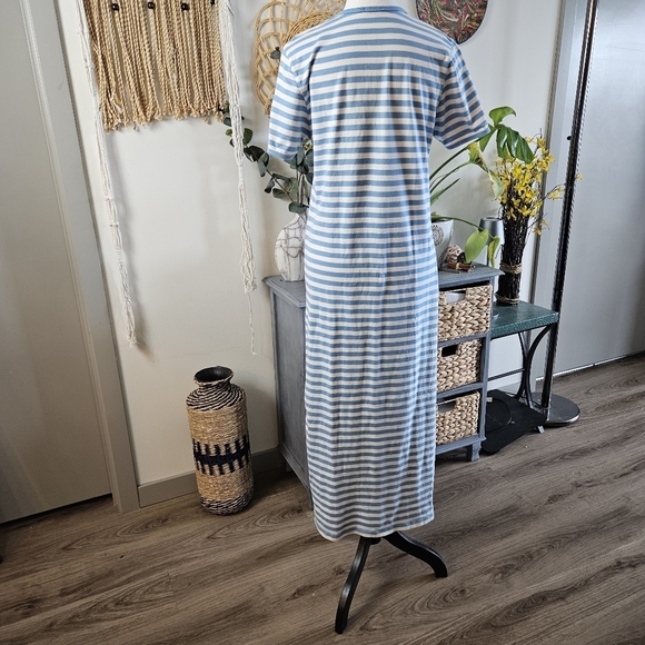 Marimekko Hetta blue and white striped cotton nightgown dress Size XS - Picture 5 of 8